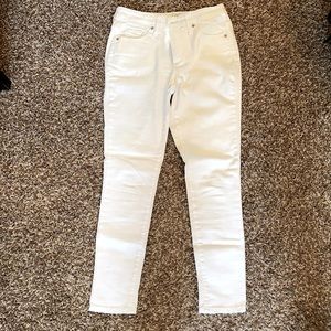 High rise skinny crop white jeans size 0/25